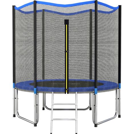 Trampolin 244 cm, inklusive Schutznetz und Zugangsleiter.