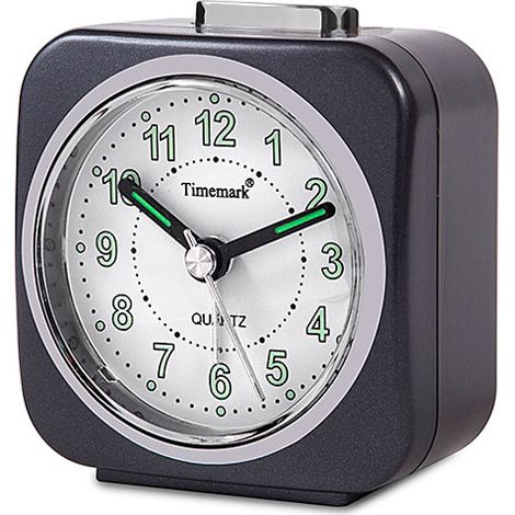 Reloj-Despertador Analógico Timemark Gris Silencioso con sonido Modo noche