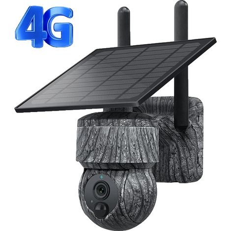 Caméra de chasse, alimentée par énergie solaire, connectivité sans fil, 5MP EU 4G Caméra Ajouter 128 Go Carte (1/2)