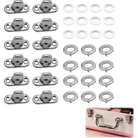 12 Jeux de Verrous Tournants pour Œillets, Fermeture à Bouton Rotatif en Alliage de Zinc 30x12mm, Fixation Bâche Robuste pour Œillets Ronds et Ovales (1/5)