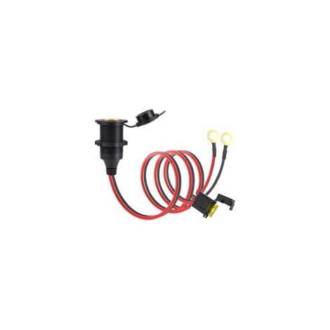 Tomas de mechero de alta potencia, enchufe fijo de CC, impermeables, de grado marino, para barcos, motocicletas y coches, cable de 2,5 mm², 1 m de longitud, soporta 20 A, 12 V/24 V CC - Crezuo