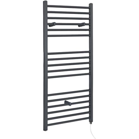 Hudson Reed Artle - Sèche-Serviettes Design Électrique Moderne Plat - Anthracite - 120 cm x 60 cm (1/5)