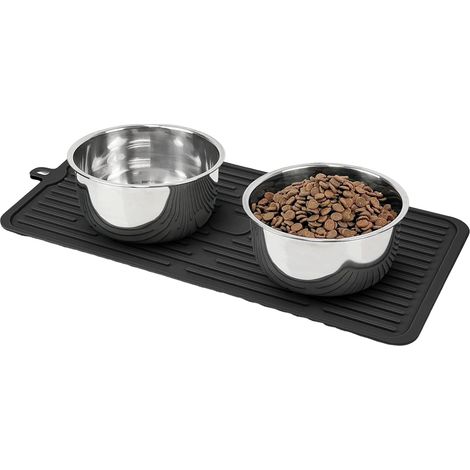 Tapis de table pour chiens et chats de petite et moyenne taille - Tapis anti-débordement d'eau et de nourriture, antidérapant (1/5)