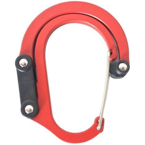Mousqueton rotatif en forme de D rouge
