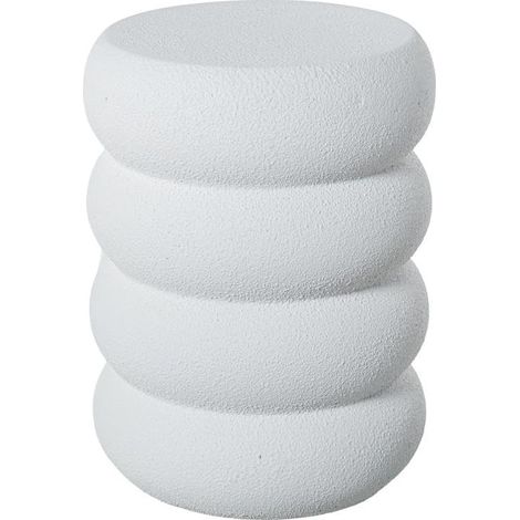Table d'appoint Ronde en Fibre de Verre Blanc Finition Ciment 46 x 35 x 35 cm (1/3)