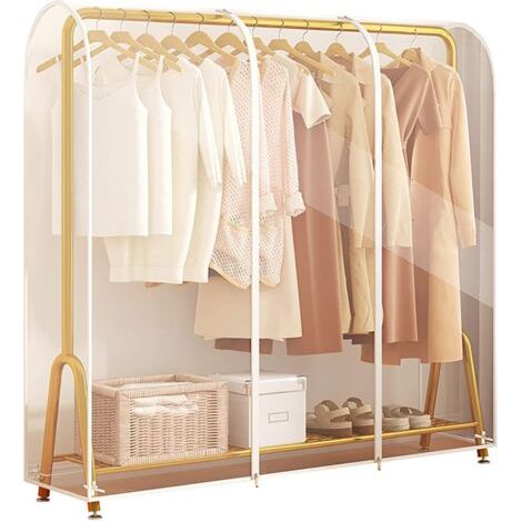 Housse de rangement pour cintre, protection transparente pour tringle, idéale pour robes, costumes, manteaux, etc., 180 x 50 x 150 cm - (1/5)