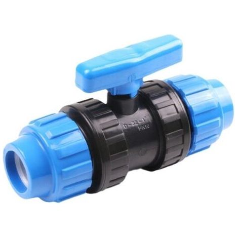Robinet à boisseau sphérique pour raccords de tuyau d'eau 25 mm – Vanne a compression PN10 de 25mm – Robinet à bille compatible avec tuyaux en polyéthylène PE80 et PE100-1 pièce (1/4)