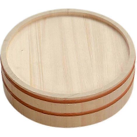 Sushi-Tablett aus Holz zum Mischen, Abkühlen und Würzen von Reis (khaki) – 27 x 27 cm (1/4)