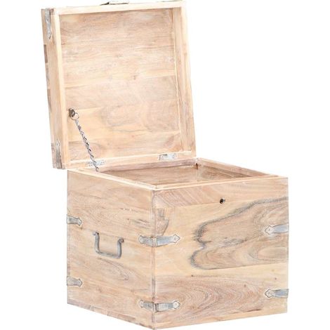 Maison Exclusive - Baule 40x40x40 cm in Legno Massello di Acacia (1/5)