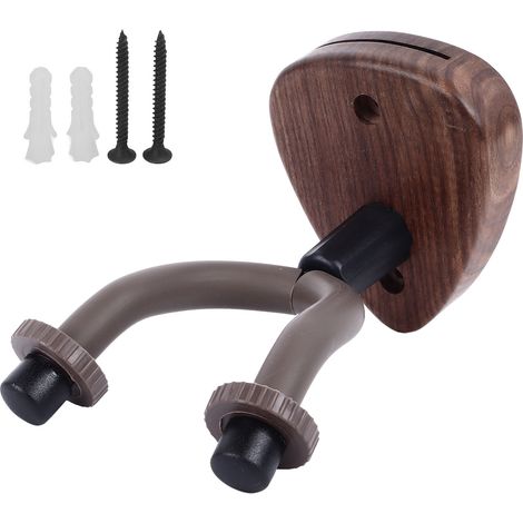 Support mural pour guitare avec socle en bois, crochet pour instruments à cordes (basse, banjo, violon), modèle standard (1/5)