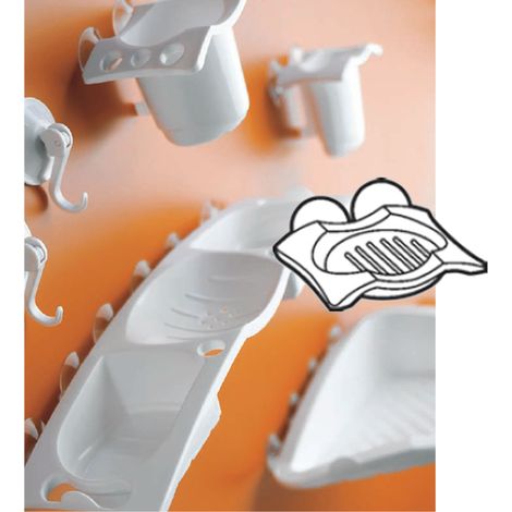Portasapone suction look bianco metaform con ventose