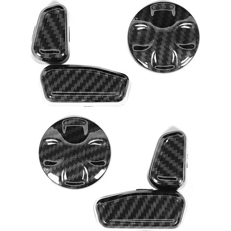 Set de 6 protections de poignée latérale de siège auto en fibre de carbone pour Maserati Ghibli 2014-2017, couvercles décoratifs de réglage, garnitures intérieures noires (1/3)