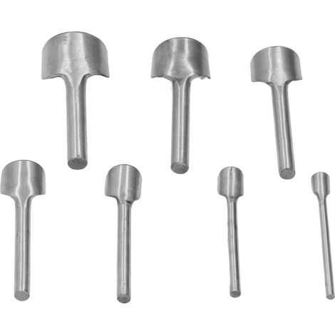 Ensemble de 7 poinçons de découpe semi-circulaires, outils de poinçonnage de type C avec queues, adaptés à la fabrication de ceintures en cuir de 10 à 40 mm d'épaisseur. (1/5)