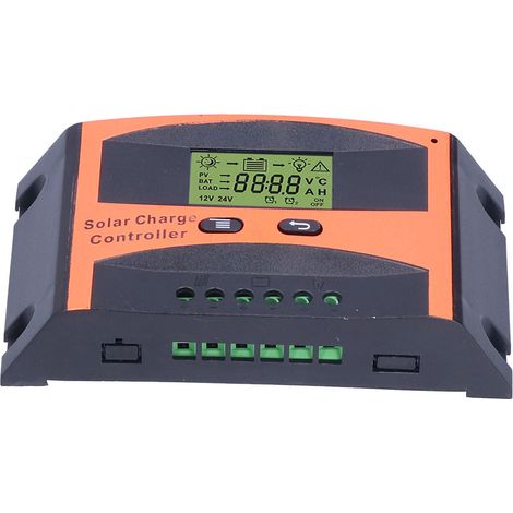 Régulateur de Charge Solaire PWM 10A, Contrôleur LCD avec Protection pour Batterie 12V/24V (1/5)