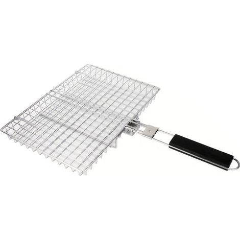 Panier de cuisson professionnel en acier inoxydable pour barbecue 32 cm avec longue poignée, idéal l'extérieur et l'intérieur - (1/5)