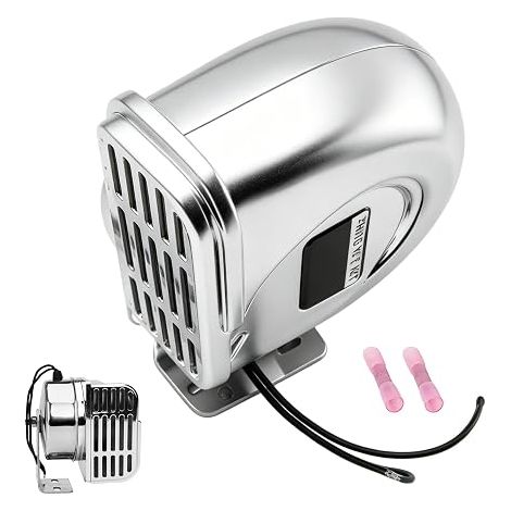 Marine Horn, Stainless Steel Car Horn, Waterproof Horn Boat, Waterproof Speaker, Boats Trucks Suv Cars Silver (1/5)