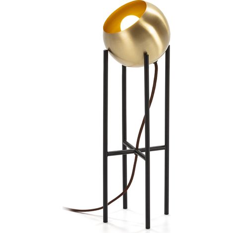 Lampe de Table 15x15x46 Métal Doré/Noir (1/3)