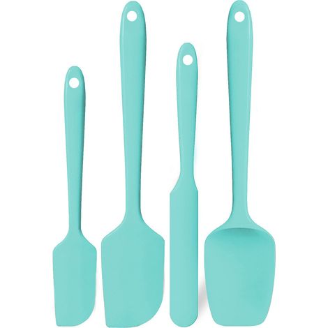 Juego de 4 espátulas de silicona: Espátula para repostería U-Taste Kitchen, resistente al calor hasta 315 ℃, antiadherente, flexible y sin BPA para hornear (Aquatic Sky). (1/5)