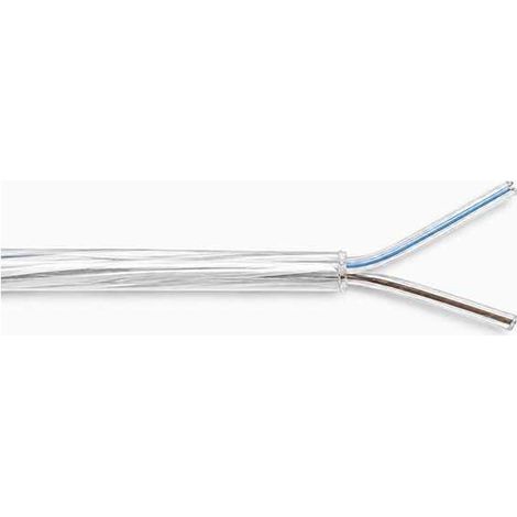 Cavo FR5F 2x0,75 trasparente con conduttori FEP con polarità interne blu, marrone