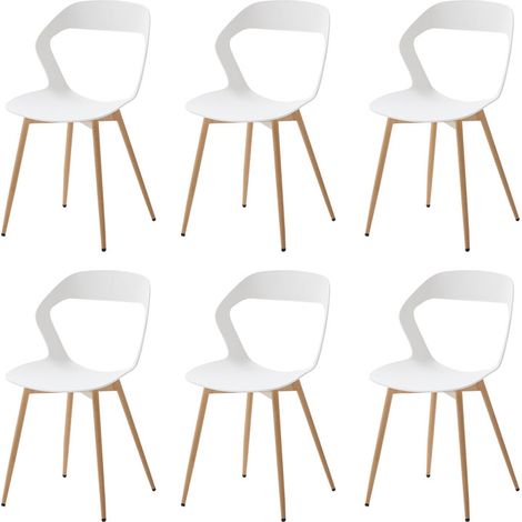 Wokaka Set di 6 sedie da pranzo - Stile scandinavo - Sedie in plastica - Nero