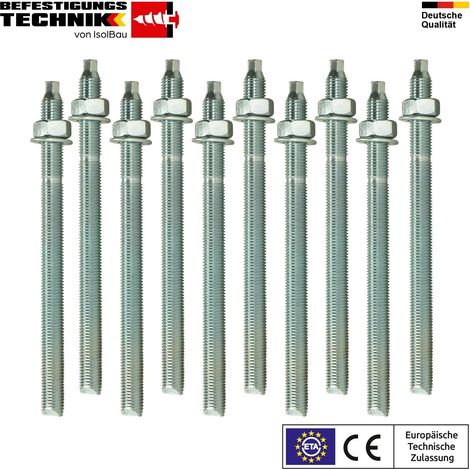 IsolBau Gewindestange verzinkt ETA Ankerstange 10 x M8x110 (1/5)