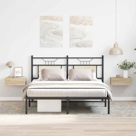 Tables de chevet flottantes 2 pcs-Lot de 2 Table de nuit murale Chêne sonoma Bois ingénierie 152937 (1/5)