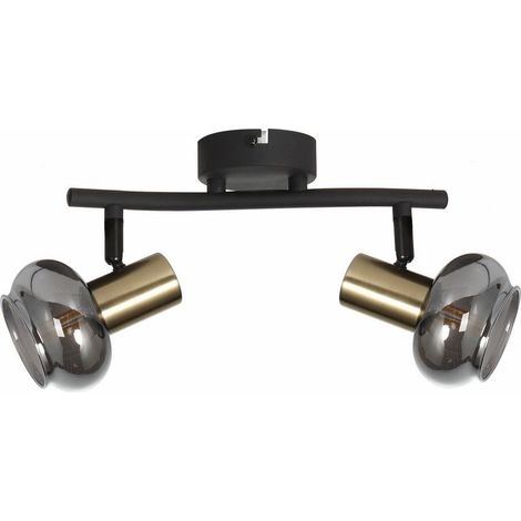 Plafoniera Lauree Reality nera oro 2 luci E14 dimmerabile (1/3)