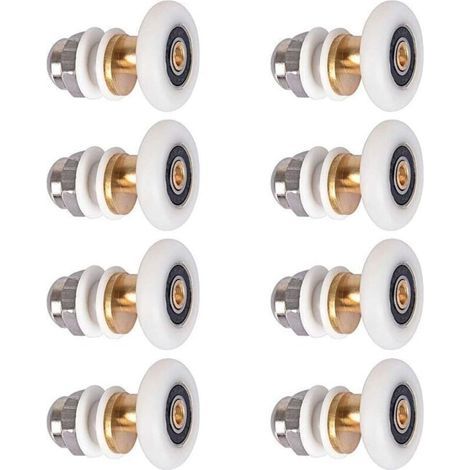 Shower Casters 25mm, Sliding Shower Door Caster Bearing for Shower Door 8 Pieces (1/4)
