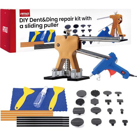 Kit di riparazione ammaccature carrozzeria PDR con estrattore scorrevole amio-04599 (1/5)