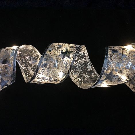1 guirlande lumineuse LED en ruban de sapin de Noël scintillant (lumière chaude) pour décoration de sapin de Noël Longueur : 1 m
