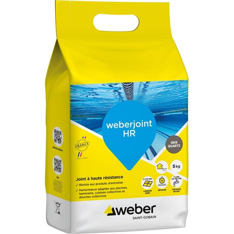 Joint de carrelage adapté piscine, Résistance, Gris Quartz, HR 5KG (1/5)