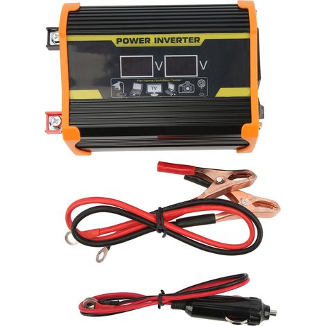 Ortviai Onduleur à onde modifiée 12 V vers 110 V – 300 W, écran LED, 2 ports USB, noir (1/5)