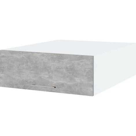 Meuble haut grande profondeur de cuisine Bellissi Beton Naturel 1 porte relevable L 80 cm - Porte avec poignée apparente Grey (1/5)