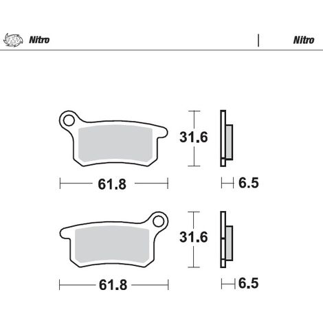 Pastillas de freno Moto-Master KH357 Sinter Metal Enduro: 21 (Nitro) Delanteras/Traseras KTM SX 65 '09-'21, Gasgas MC 65 '21-, Husqvarna TC 65 '17-, SX 85 '04-'11