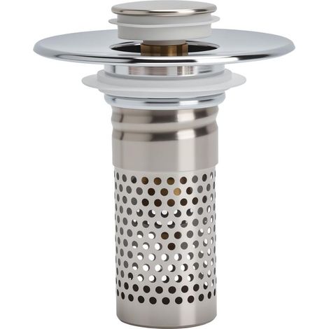 Universel Bonde de Lavabo avec Amovible Filtre en Acier Inoxydable, 28-37 mm Pop Up Bouchon Lavabo Salle de Bain, Laiton Bouchon Baignoire pour Salle de Bain Cuisine évier Douche (1/5)