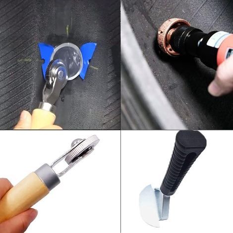 Outils de réparation de pneus : disques de polissage de 42 mm en acier tungstène avec rouleau de réparation, racleur pour l’affûtage des pneus de voiture, kit d’accessoires de polissage (1/5)