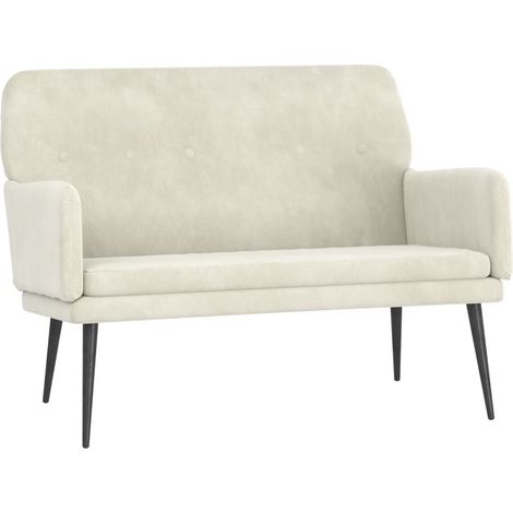 Banc d'intérieur,Banc Crème 108x79x79 cm Velours CFW65574 (1/5)
