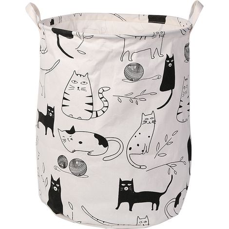 Ahlsen Cesta para la colada con asas, cesta plegable de lino para la colada, cesta de almacenamiento impermeable, organizador para el hogar, para habitación de niños, ropa, juguetes, cesta para bebé, (1/5)