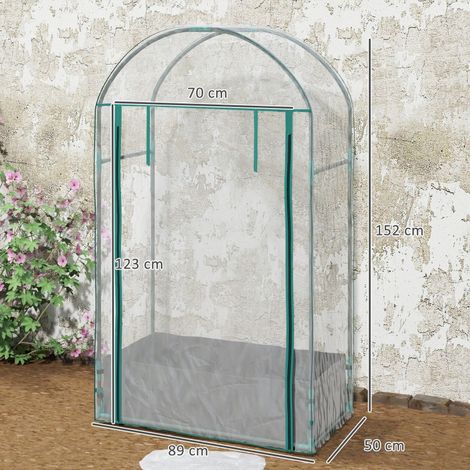 Mini serre balcon transparente, housse plastique renforcée porte enroulable sac plantation (1/5)