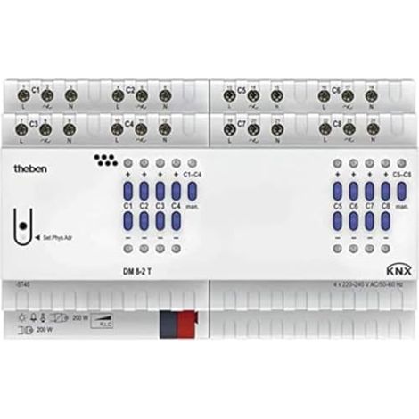 Theben Dimmer universal KNX 8 vías neutro