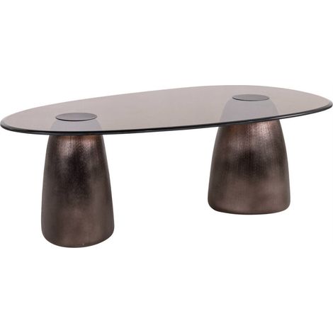 Table basse ovale bronze et verre - bronze (1/4)