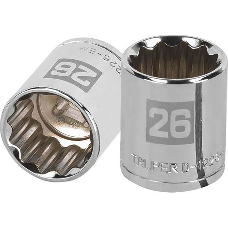 Llave vaso bihexagonal, cuadro 1/2" - 26 mm