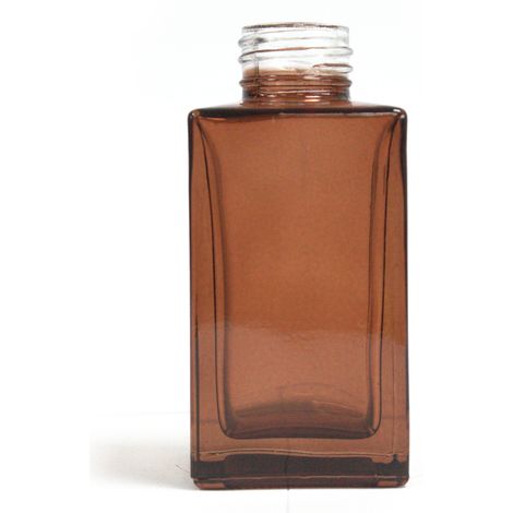 Flacon diffuseur à bâtonnets longs carrés de 100 ml - Ambre- Vendu par 1 (1/4)