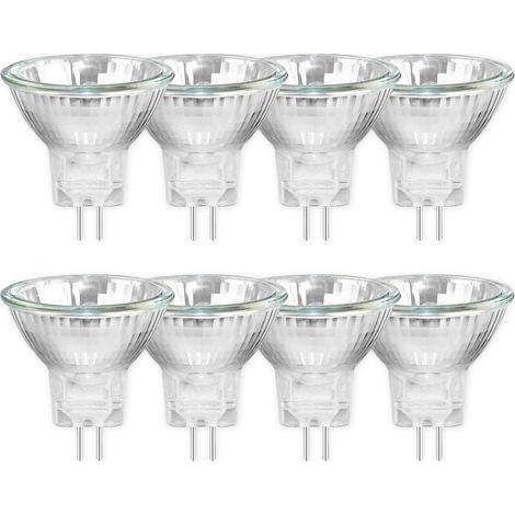 8er-Pack MR11 12V 20W GU4 Halogenlampen, dimmbar, 250 lm, warmweiß (2700 K), 30° Abstrahlwinkel, Spotlicht, Bi-Pin-Glassockel (1/5)