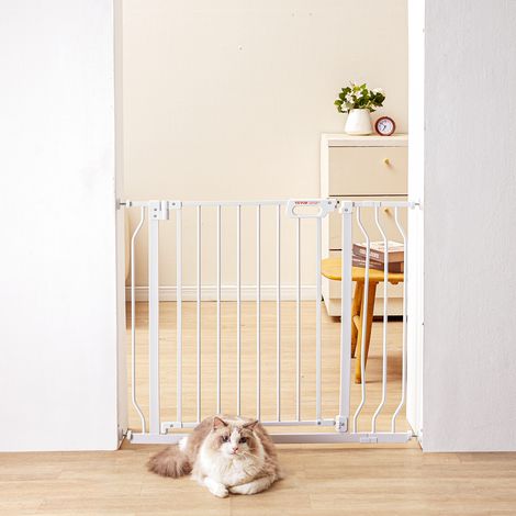 VEVOR Barriere de Securite Extensible 75-99 cm Hauteur 76 cm Barriere deEscalier a Fermeture Automatique sans Percage Grande Ouverture 533 mm a 180° Clotures Enfants et Chiens pour Couloir Interieur