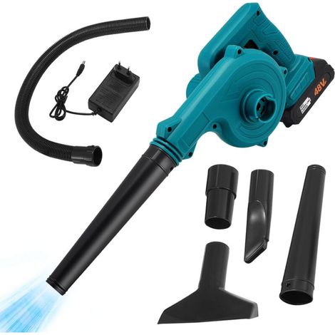 Souffleur de feuilles avec batterie et chargeur, aspirateur électrique sans fil 21 V, 23 000 tr/min, 350 km/h, idéal pour le nettoyage - AquaForge (1/4)