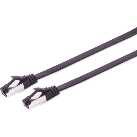 Câble réseau S-IMPULS CAT.8.1, plat, TPE, noir, 0,5 m