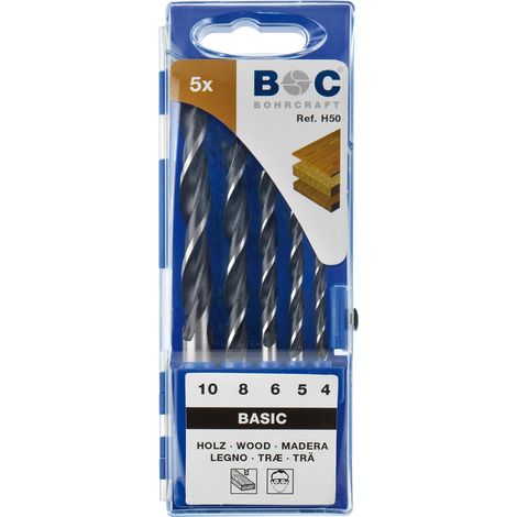 H50 Holzbohrer-Set // 4 - 5 - 6 - 8 - 10 / 5-tlg. Bohrcraft 31001430005