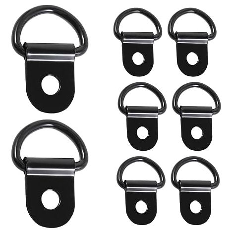 Tie Down Rings Stainless Steel Loads Trailers Trucks Black ring, installation, vans, cargo security, camper vans, metal (1/5)