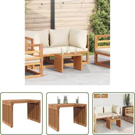 vidaXL Bois de teck - Table d'appoint de jardin Marron 50 x 32,5 x 35 cm (1/5)